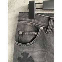 GT Chrome Heart Black Denim With 19 Cross Patch