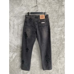 GT Chrome Heart Black Denim With 19 Cross Patch