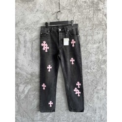 GT Chrome Heart Black Denim With 20 Cross Patch