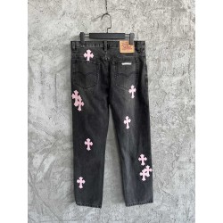 GT Chrome Heart Black Denim With 20 Cross Patch