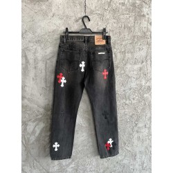 GT Chrome Heart Black Denim With 20 Cross Patch Bred 