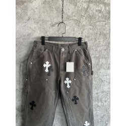 GT Chrome Heart Double Knee Pant With 20 Multicolour Cross Patch