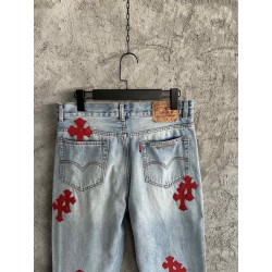 GT Chrome Heart Denim With 27 Red Cross Patch