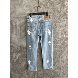 GT Chrome Heart Denim With 19 White Cross Patch