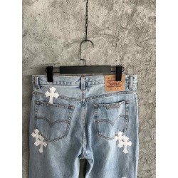 GT Chrome Heart Denim With 19 White Cross Patch