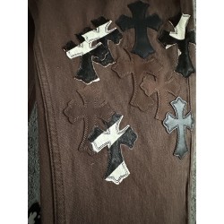 GT Chrome Heart Brown Denim With 26 Cross Patch