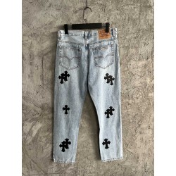 GT Chrome Heart Denim With 20 Black Cross Patch