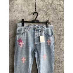 GT Chrome Heart Denim With 19 Pink Cross Patch