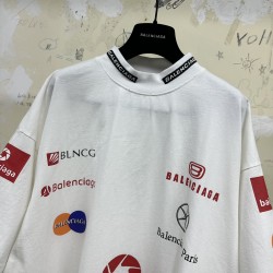 GT Balenciaga Top League T-Shirt Tee White 770919TPVE99000