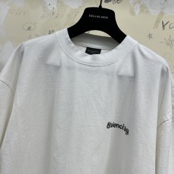 GT Balenciaga BB Ink Splatter T-Shirt Tee White