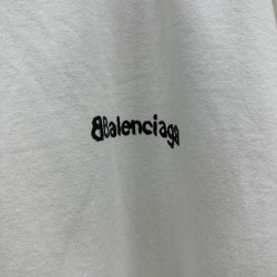 GT Balenciaga BB Ink Splatter T-Shirt Tee White