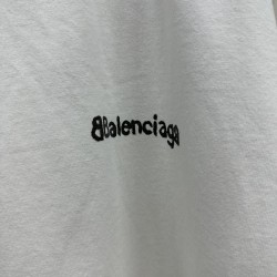 GT Balenciaga BB Ink Splatter T-Shirt Tee White