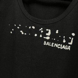 GT Balenciaga Logo Ink Splatter Tank Top Black 697880TMVM31070
