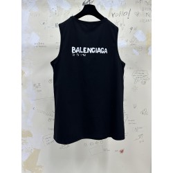 GT Balenciaga Logo Ink Splatter Tank Top Black 697880TMVM31070