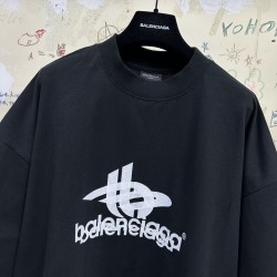 GT Balenciaga Layered Sports T-Shirt Tee Black 739028TPVF21070