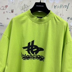 GT Balenciaga Layered Sports T-Shirt Tee Green 739028TPVF21070