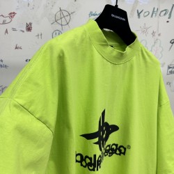 GT Balenciaga Layered Sports T-Shirt Tee Green 739028TPVF21070