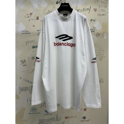 GT Balenciaga 3B Sports Icon Long Sleeve T-Shirt Tee White 720250TPVD79065