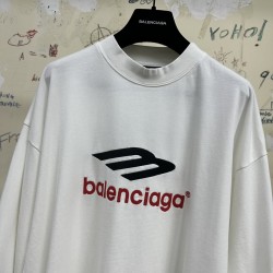 GT Balenciaga 3B Sports Icon Long Sleeve T-Shirt Tee White 720250TPVD79065