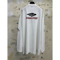 GT Balenciaga 3B Sports Icon Long Sleeve T-Shirt Tee White 720250TPVD79065