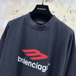 GT Balenciaga 3B Sports Icon Long Sleeve T-Shirt Tee Black 720250TPVD71470