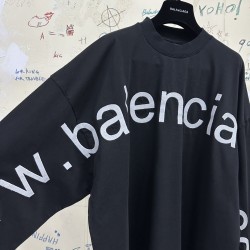 GT Balenciaga Bal.com Long Sleeve T-Shirt Black 739027TOVO18151