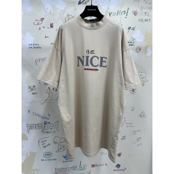 GT Balenciaga Nice Be Nice T-Shirt Tee Beige