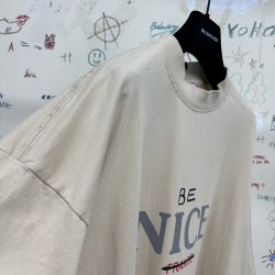 GT Balenciaga Nice Be Nice T-Shirt Tee Beige