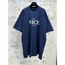 GT Balenciaga Nice Be Nice T-Shirt Tee Navy