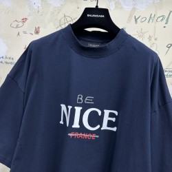 GT Balenciaga Nice Be Nice T-Shirt Tee Navy