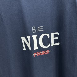 GT Balenciaga Nice Be Nice T-Shirt Tee Navy