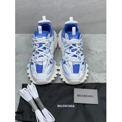 GT Balenciaga Track Sock Sneaker White Blue Knit 736330W3SKC9040