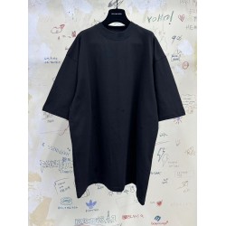 GT Balenciaga  Black Tshirt With Back Rhinestone Logo