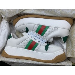 GT Gucci Screener Trainer With Web White 771457 AAC0S 9063