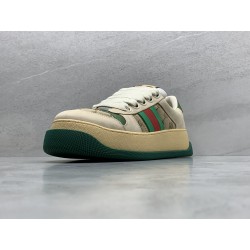 GT Gucci Screener Trainer With Web Beige