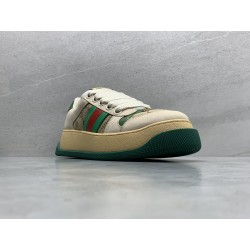 GT Gucci Screener Trainer With Web Beige