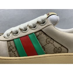 GT Gucci Screener Trainer With Web Beige