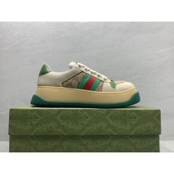 GT Gucci Screener Trainer With Web Beige