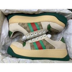 GT Gucci Screener Trainer With Web Beige