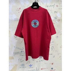 GT Balenciaga Red Tshirt With Disc Logo