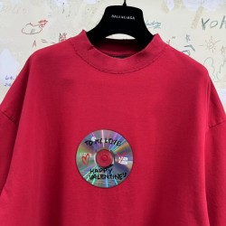 GT Balenciaga Red Tshirt With Disc Logo