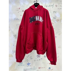 GT Balenciaga 23FW Kisses Oversize Hoodies Red