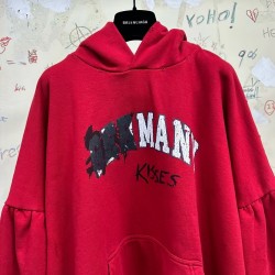 GT Balenciaga 23FW Kisses Oversize Hoodies Red