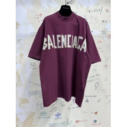 GT Balenciaga Tape Type T-SHIRT In Dark Red