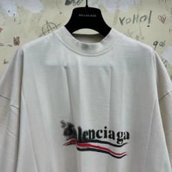 GT Balenciaga Political Stencil T-shirt  In Off  White/Black