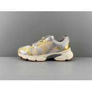 GT Dior Beige Mesh with Gold-Tone and Silver-Tone Laminated Leather Sneaker