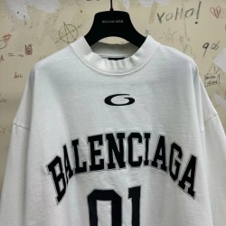 GT Balenciaga Men's Basketball Series Long Sleeve T-shirt  in  White