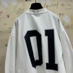 GT Balenciaga Men's Basketball Series Long Sleeve T-shirt  in  White