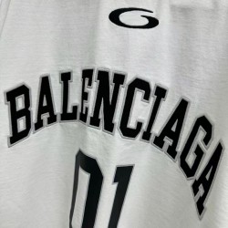 GT Balenciaga Men's Basketball Series Oversized T-shirt In White