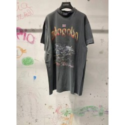GT Balenciaga Men's Tbilisi T-shirt Oversized in Black Faded
